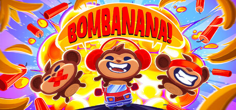 BOMBANANA！ 遊戲主視覺 — 三隻猴子在麵包車內的拆彈場景